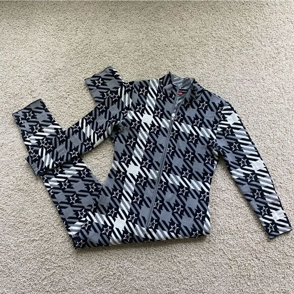 Perfect Moment Nordic Merino Wool Jumpsuit Ski Suit Sweater Large Grey Black - Picture 1 of 4